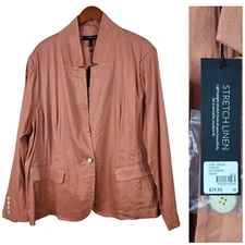 New Lane Bryant Blazer Jacket Plus size 28 Burnt Orange Professional Womens