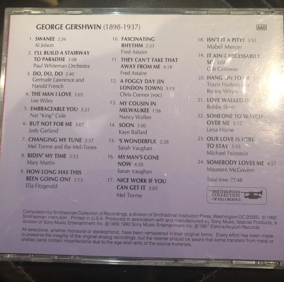 George Gershwin - American Songbook Series Smithsonian Collection CD — 第 2/2 张图片