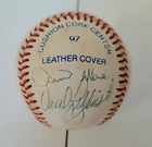1993 Cleveland Indians Autographed baseball 3 players on pitching staff