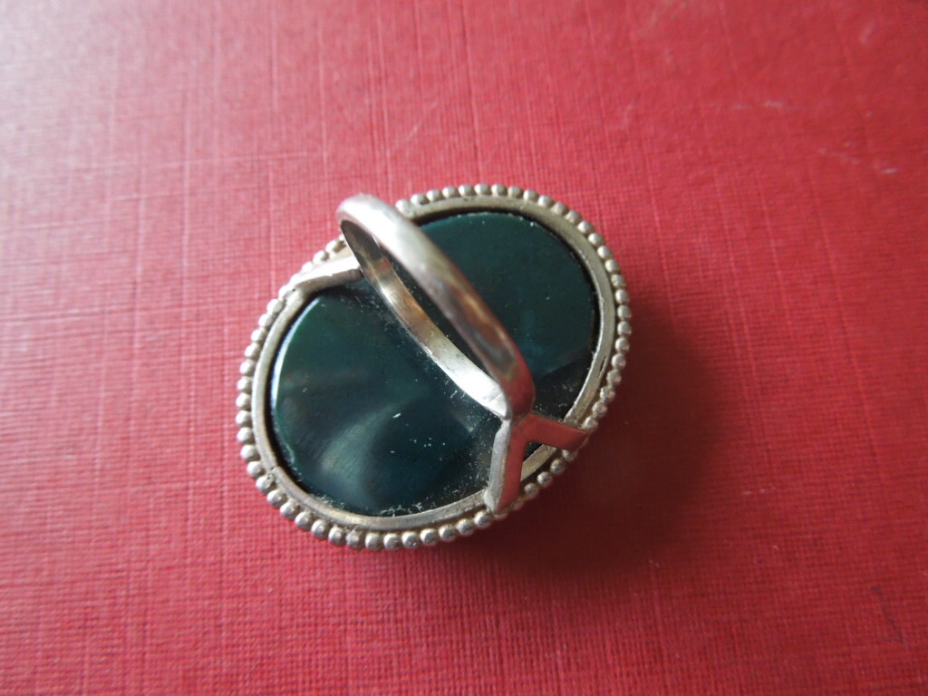 J4063  VTG SOLID SILVER HANDCRAFTED  LARGE  SIZE … - image 4