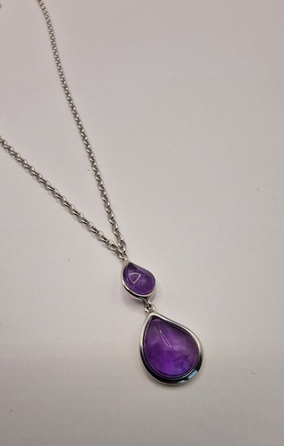 Amethyst Necklace And Earrings Set In Sterling Silver