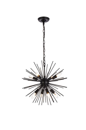 CHANDELIER SPUTNIK BLACK KITCHEN ISLAND DINING LIVING ROOM BEDROOM 8 LIGHT 20" - Picture 3 of 9
