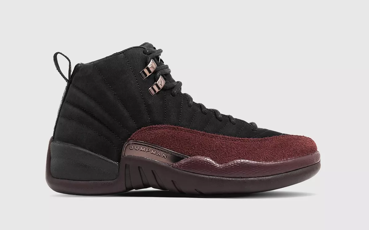 Burgundy and black jordans sale