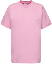 NWT Balenciaga Turn Logo Embroidered Chest Back Pink Medium Fit Tee Shirt M 850
