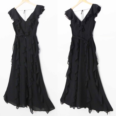 white bow black dress Extra Ruffle Dress main image 0