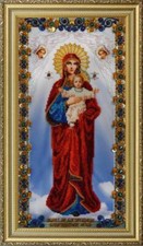 Bead embroidery kit Icon of the Mother of God "Blessed Heaven" hand embroidery