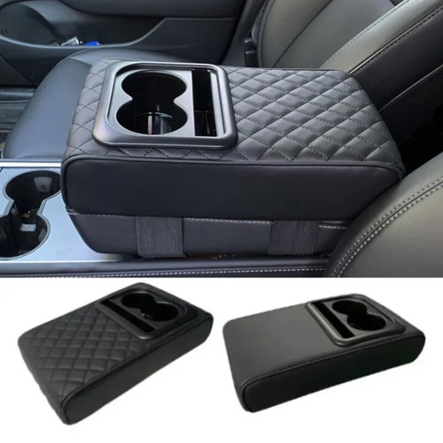 Cuscino bracciolo console centrale auto con 2 porta tazze cuscino bracciolo pelle PU - Foto 3 di 15