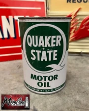 1960’s QUAKER STATE Motor Oil Can 1 qt. - Gas & Oil -