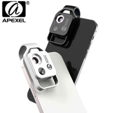 APEXEL Phone Microscope CPL Lens/LED Light 200X Universal Pocket Phone Clip