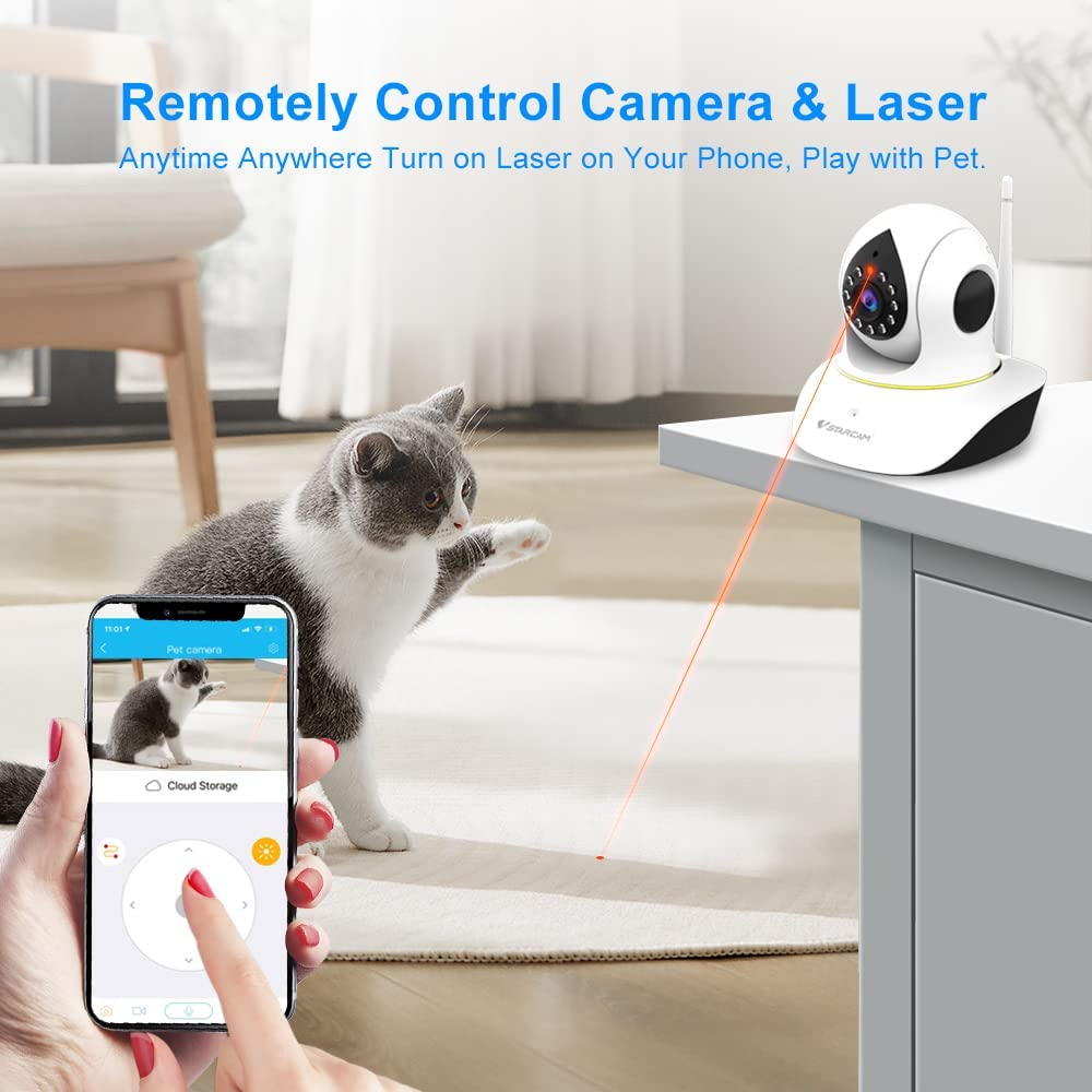 VSTARCAM Pet Camera, 1080P Cat Camera with Laser Wireless Dog