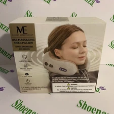 Modern Expressions USB Massaging Neck Pillow Cordless Rechargeable Vibration