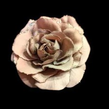 Beige Flower Hair Clip Accessory with Glitter Trim