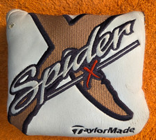 TAYLORMADE SPIDER X MALLET PUTTER HEADCOVER RH OR LH WHITE - TAN - BLACK - RED