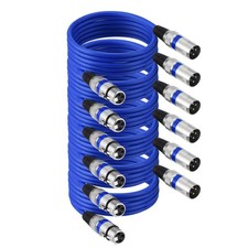 6 Pcs XLR Cables, 6.5 ft Microphone Cable for Live Recording Studios, Blue