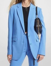 Michael Michael Kors Womens' Blue Notched-Lapel Single-Breasted Blazer Size 4