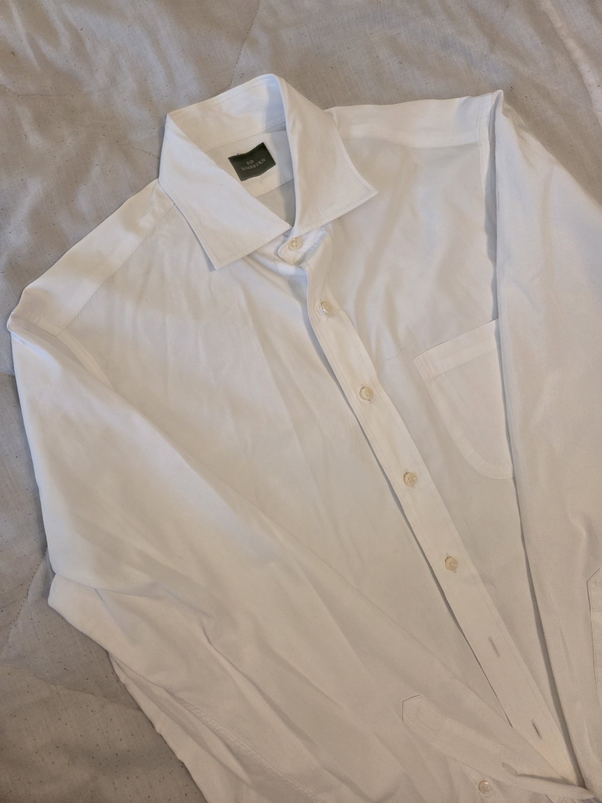 Sid Mashburn Solid White Oxford Cloth Button-Down… - image 1