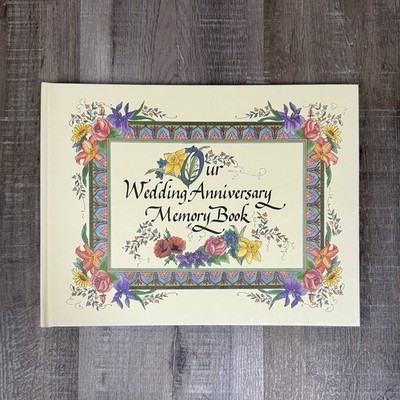 Our Wedding Anniversary Memory Photo Book Vintage 1997 Bridal Gift Floral Empty