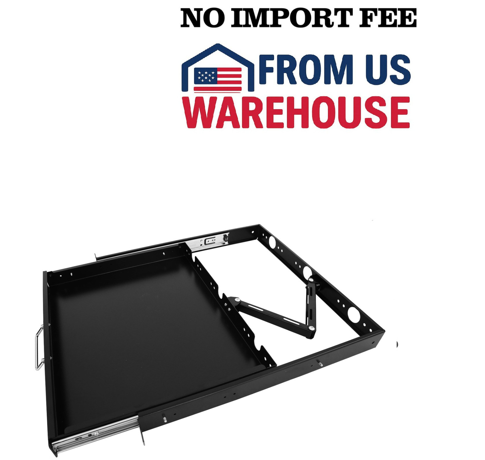 Raising Electronics 1U Rack Mount Sliding Keyboard Drawer 19" Keyboard Tray.