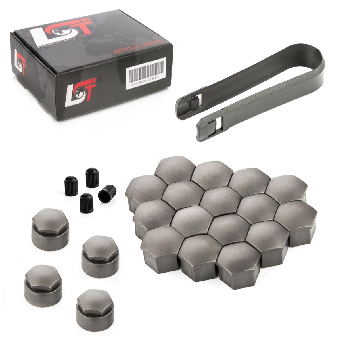 20X Wheel Nut Caps Set 17 Mm Gray Theft Resistant For DAIMLER