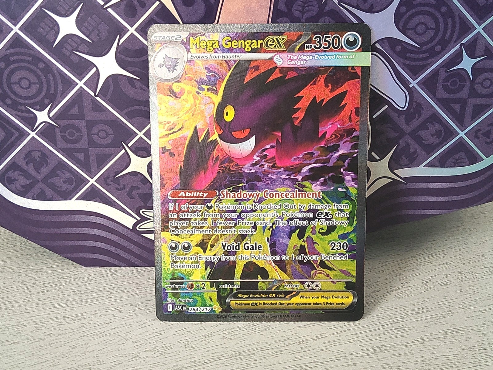 Mega Gengar Ex 284/217 Special Illustration Rare Pokemon 2026 Ascended Heroes