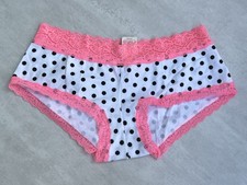 Vintage Victoria s Secret VS PINK Polka Dot Panty White Hot Pink Y2K New