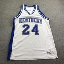 Vintage Kentucky Wildcats Jersey Mens 46 White Blue Basketball Powers # 24