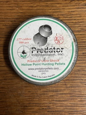 Predator Ultra Shock 177 Cal Hollow Point Hunting Pellets 500 ct Czech Republic