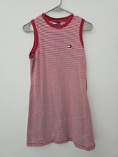 Tommy Hilfiger Vintage Y2K Mini Shirt Dress Red White Stripe M Medium Spring