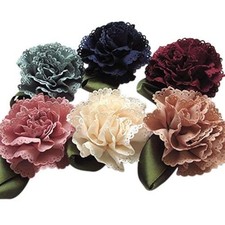 18 PCS Fabric Ribbon Flowers Bows Appliques Craft Wedding Dec Multi-Color A0444