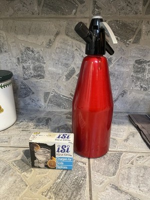 iSi Soda Siphon Sparkling Water Maker With CO2 Chargers Box Vintage Barware