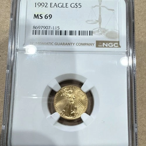 U.S. Mint American Eagle Gold $5 Coin 1992 1/10 oz NGC MS 69 8697907-115