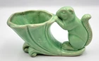 Vintage Ceramic Green Glaze McCoy Planter Squirrel and Cornucopia 6"