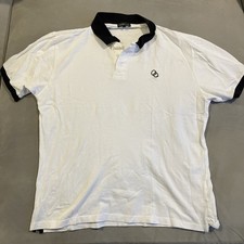 CAVALLI CLASS BY ROBERTO CAVALLI - White Pique Cotton Golf Polo - Men's Large