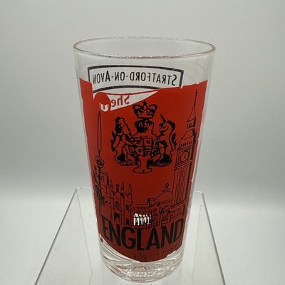 Vintage Pan Am England Souvenir Highball Glass Jet Age Airline Barware MCM