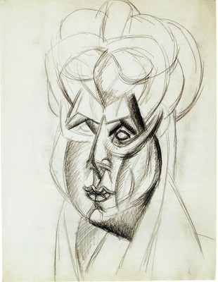 Pablo Picasso - Studie für den Kopf einer Frau (Fernande) 1909 A1-A4 Poster Kunst Gemälde