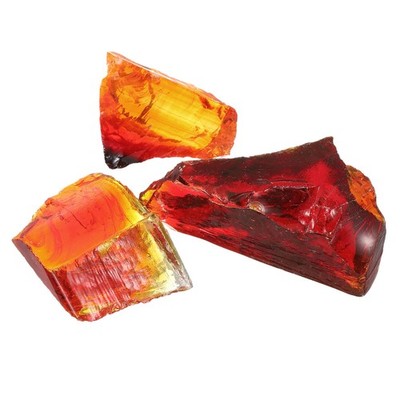 Pour Fire Glas für Feuerstelle, 0,9 Pfund Verre Trempé, 5-8 cm, Rouge