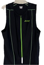 Zoot Bicycle Jersey Top Womens XL Full Zip Black Green Activewear Shirt Bike