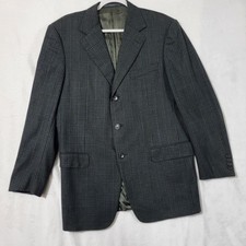 Ermenegildo Zegna Blazer Mens 40R Gray Plaid Wool Sport Coat Made In Italy
