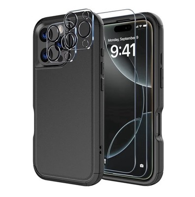 Diverbox iPhone 16 Pro Case Shockproof/Heavy Duty Protection- Black