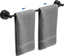 Suction Cup Towel Bar, 14.6-24 Inch No Drill Suction Towel Bar Black