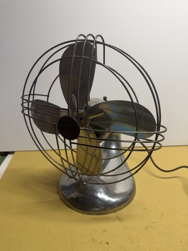 Rare Alum Zephyr Airkooler Electric Fan Industrial Cage Goose Neck Vintage Works
