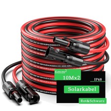 Solarkabel 6mm&sup2; 10m PV Verl&auml;ngerung Kabel MC4 Steckverbindung Au&szlig;en Au&szlig;enbereich