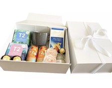 T2 Gift Box Hamper White Magnetic Close Box. Tea , Chocolate, Mug + More