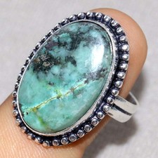 African Turquoise 925 Silver Plated Ring US 10 Stylish Gift Most Beautiful GW