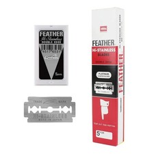 Feather Double Edge Razor Blades 50 Count PlatinumCoated Hi Stainless Open Box