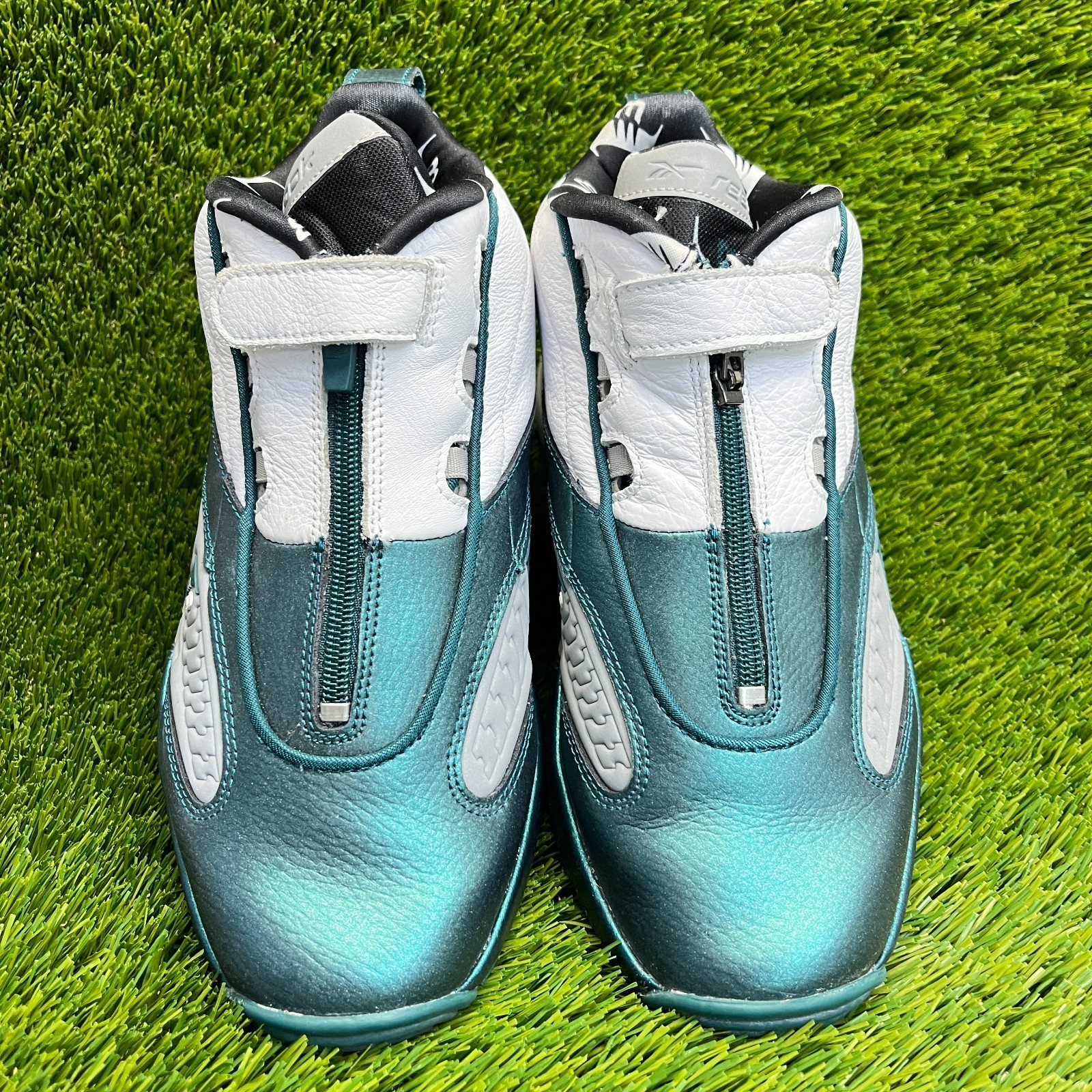 Reebok Answer 4 The Tunnel Mens Size 8 Green White Gray Athletic Shoes Sneakers