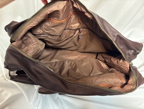 NOS AntiguA W.K Leathers 716 Brown Leather Duffle Bag 21.5" Luggage Columbia - Picture 11 of 14