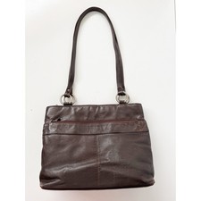 Borsa a tracolla vintage anni 90 Krizia pelle marrone scuro borsetta o-ring tote preppy chic