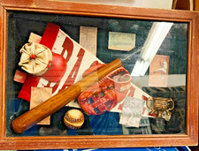 Vintage Mann Baseball Themed Shadow Box Art Display