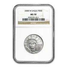 2008-W 1/2 oz Burnished American Platinum Eagle MS-70 NGC